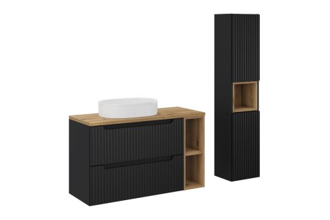 Zestaw meblowy 100cm z blatem, umywalką nablatową Beyond i szafką wysoką