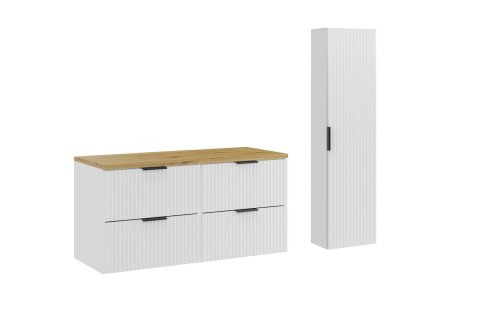 Zestaw meblowy 120cm ADEL WHITE z blatem i szafką wysoką COMAD