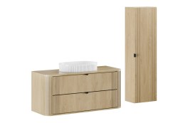 Zestaw meblowy 120cm z blatem, umywalką nablatową Beyond i szafką wysoką