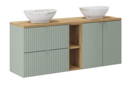 Zestaw meblowy 140cm z blatem i 2 umywalkami nablatowymi Pati