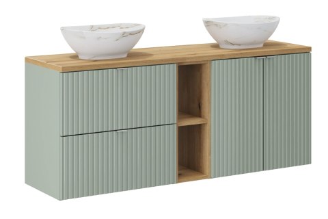 Zestaw meblowy 140cm z blatem i 2 umywalkami nablatowymi Pati