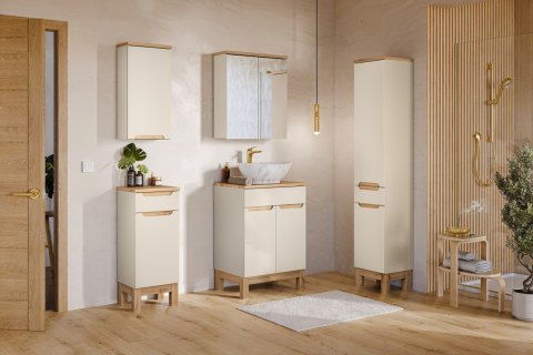 Zestaw meblowy 60cm z blatem, umywalką nablatową Pati i szafką wysoką