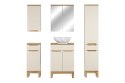 Zestaw meblowy 60cm z blatem, umywalką nablatową Pati, szafką wysoką i szafką z lustrem