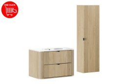 Zestaw meblowy 80cm z umywalką meblową Pure i szafką wysoką