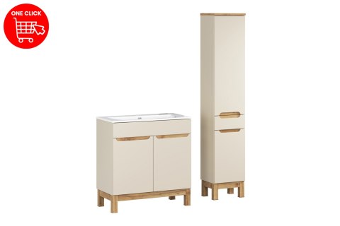 Zestaw meblowy 80cm z umywalką meblową SKY i szafką wysoką