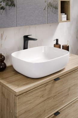 Zestaw meblowy XILO 120cm z blatem, umywalką nablatową Smile, szafką wysoką i lustrem LED