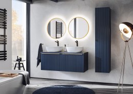 Zestaw meblowy 120cm z umywalkami nablatowymi, szafką wysoką i lustrami