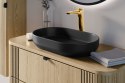 Zestaw meblowy XILO 80cm z blatem i czarną umywalką nablatową