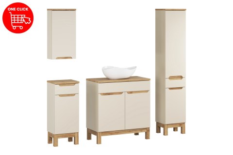 Zestaw meblowy 80cm z blatem, umywalką nablatową Cloud i szafką wysoką