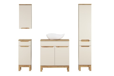 Zestaw meblowy 80cm z blatem, umywalką nablatową Cloud i szafką wysoką