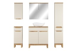 Zestaw meblowy 80cm z blatem, umywalką nablatową Cloud, szafką wysoką i szafką z lustrem