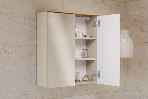 Zestaw meblowy 80cm z blatem, umywalką nablatową Cloud, szafką wysoką i szafką z lustrem