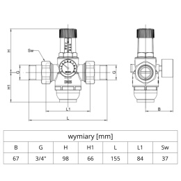 Membranowy reduktor ciśnienia PN16 3/4'' (DN20) HERZ 2682