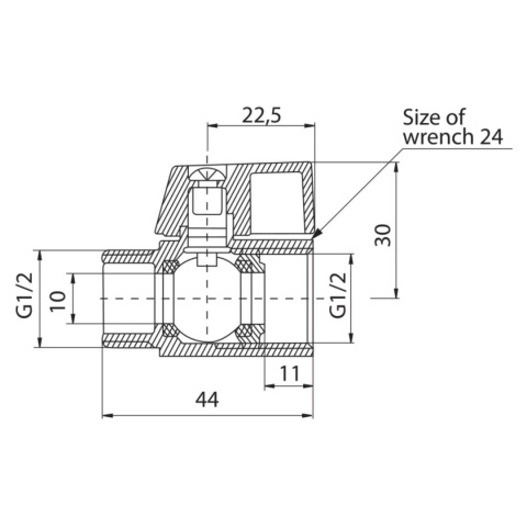 Zawór kulowy nakrętno-wkrętny 1/2'' (DN15) VALVEX MINI