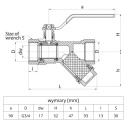 Zawór kulowy z filtrem skośnym i dławikiem 3/4'' (DN20) VALVEX OPTI