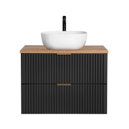Zestaw meblowy 80cm z umywalką nablatową ADEL BLACK COMAD