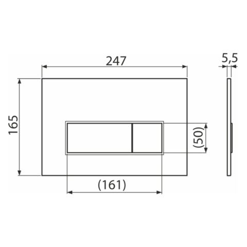 Przycisk do WC ALCA SKALAR BIAŁY cienki kompatybilny ze wszystkimi stelażami Alca plastikowy
