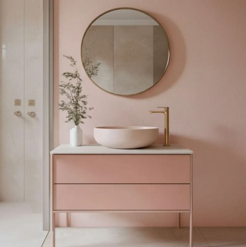 BATERIA UMYWALKOWA DROP MIEDŹ SZCZOTKOWANA WYSOKA