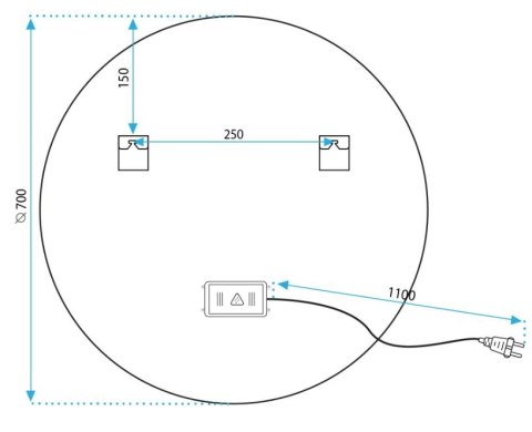 Lustro ścienne LED HZJ 70 cm