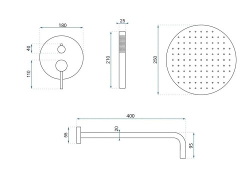 ZESTAW PODTYNKOWY JS-7029N FOSS CLIF NIKIEL SZCZO
