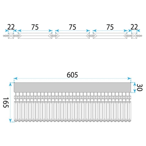 Lampa kryształowa PLAFON APP1729-8C 60 cm złota