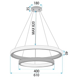Lampa sufitowa wisząca LED APP1772-CP złoto szczotkowane