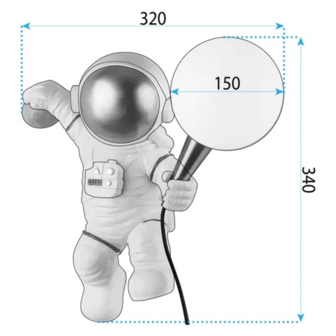 Lampa kinkiet świenny astronauta APP1804-1W COSMO