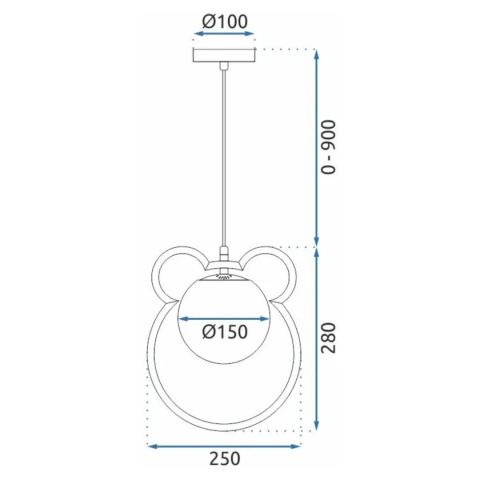 Lampa sufitowa wisząca G105-1W GOLD WHITE