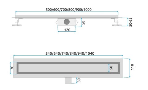 ODPŁYW NEOX SZCZOTKOWANY 600