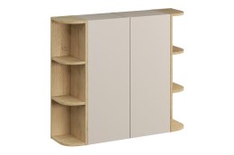 Zestaw meblowy z szafkami wysokimi i regałami