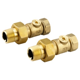 Złączki do MTCV z zaworami odcinającymi pod klucz imbusowy 5 mm DN15 PN10 (2 szt. w opakowaniu)