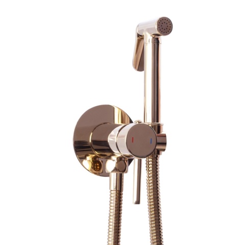 Bateria bidetowa LOOP LUNGO różowe złoto