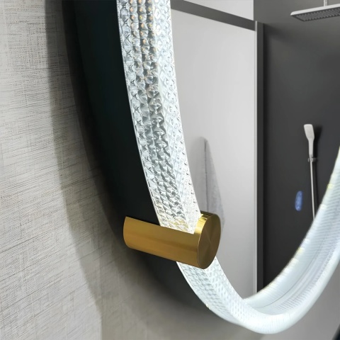 Lustro ścienne z ramą LED 106 60 cm