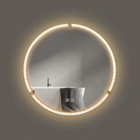 Lustro ścienne z ramą LED 106 60 cm