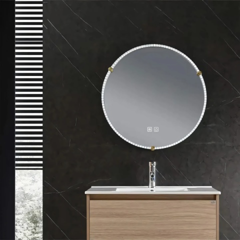 Lustro ścienne z ramą LED 106 60 cm