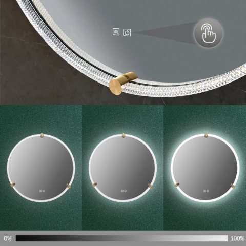 Lustro ścienne z ramą LED 106 60 cm