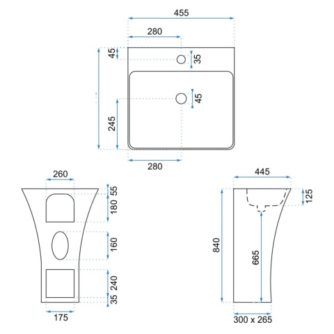 Umywalka wolnostojąca REA ADA