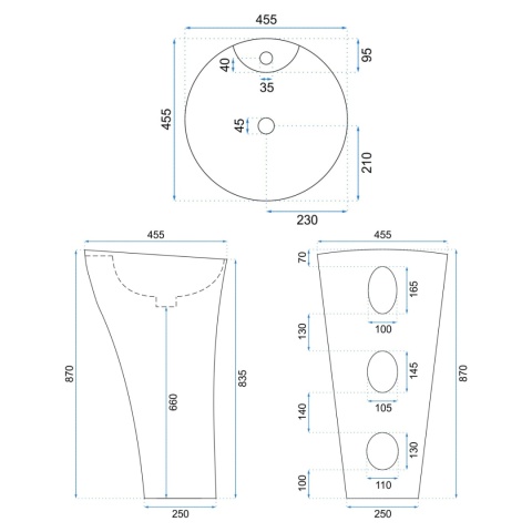 Umywalka wolnostojąca REA AGNES