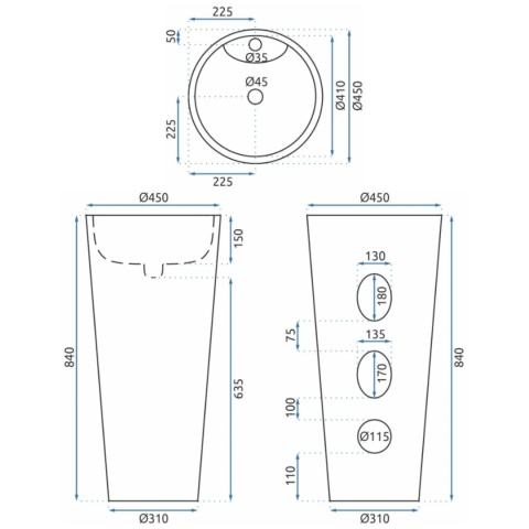 Umywalka wolnostojąca REA ANYA