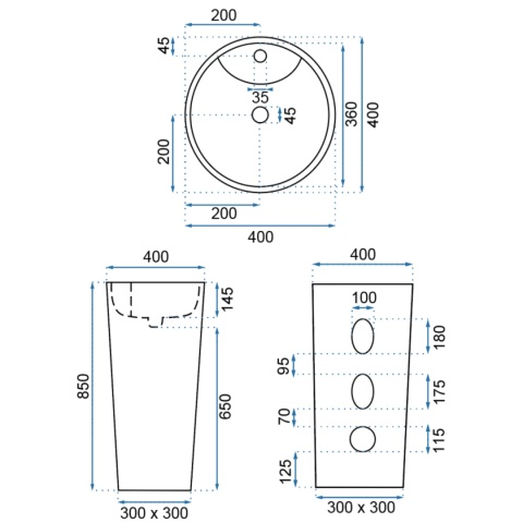 Umywalka wolnostojąca REA BLANKA