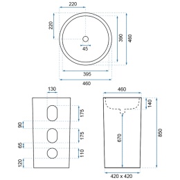 Umywalka wolnostojąca REA ESTERA