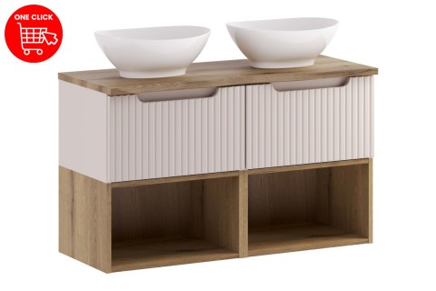 Zestaw meblowy 100cm z blatem i 2 umywalkami nablatowymi Lola