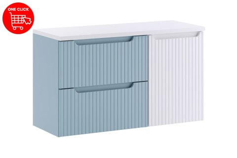 Zestaw meblowy 100cm z blatem i szafką z koszem na pranie