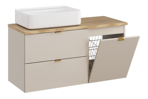 Zestaw meblowy 100cm z blatem, szafką z koszem na pranie i umywalką nablatową Magic