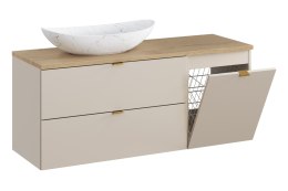 Zestaw meblowy 120cm z blatem, umywalką nablatową Lena i szafką z koszem na pranie