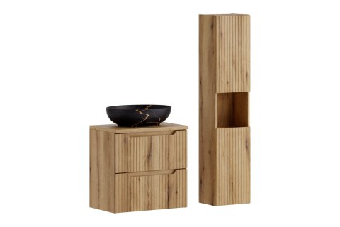 Zestaw meblowy 60cm z blatem, umywalką nablatową Mona i szafką wysoką