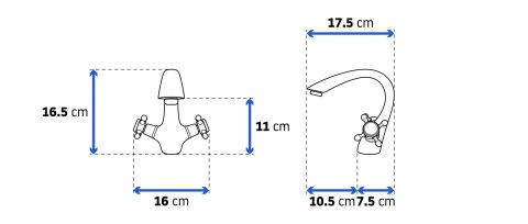 BATERIA UMYWALKOWA RETRO CZARNA PRZECIERANA NISKA