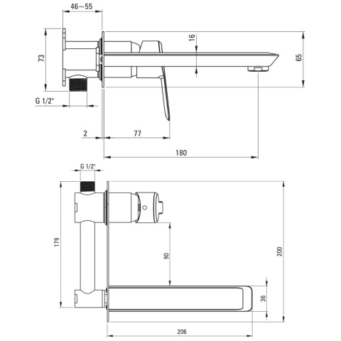 Bateria umywalkowa podtynkowa ARNIKA DEANTE