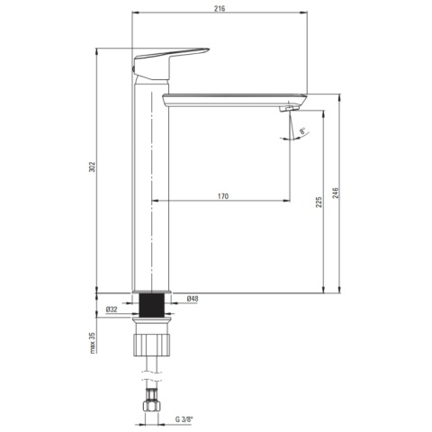 Bateria umywalkowa wysoka ARNIKA DEANTE