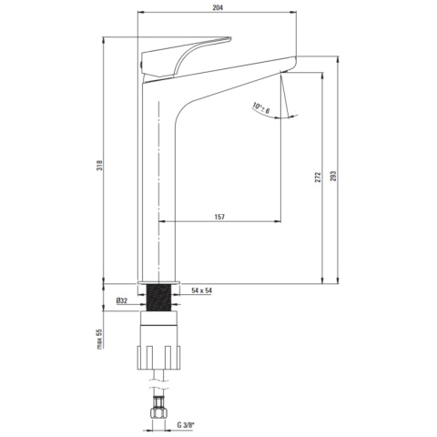Bateria umywalkowa wysoka HIACYNT DEANTE